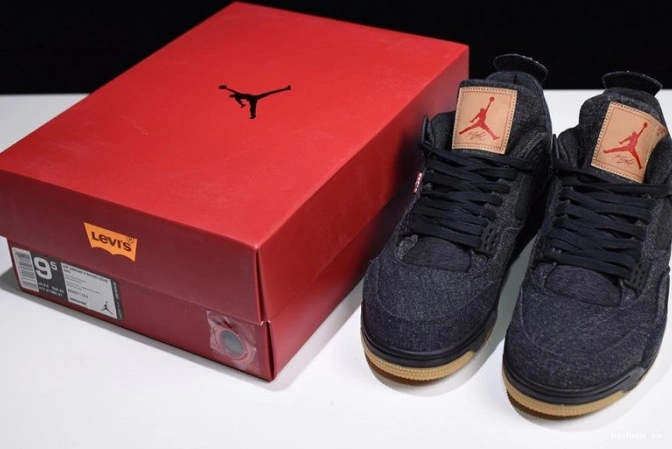 Rep Jordan 4 x Levi's 'black' AO2571-001 Air 0719